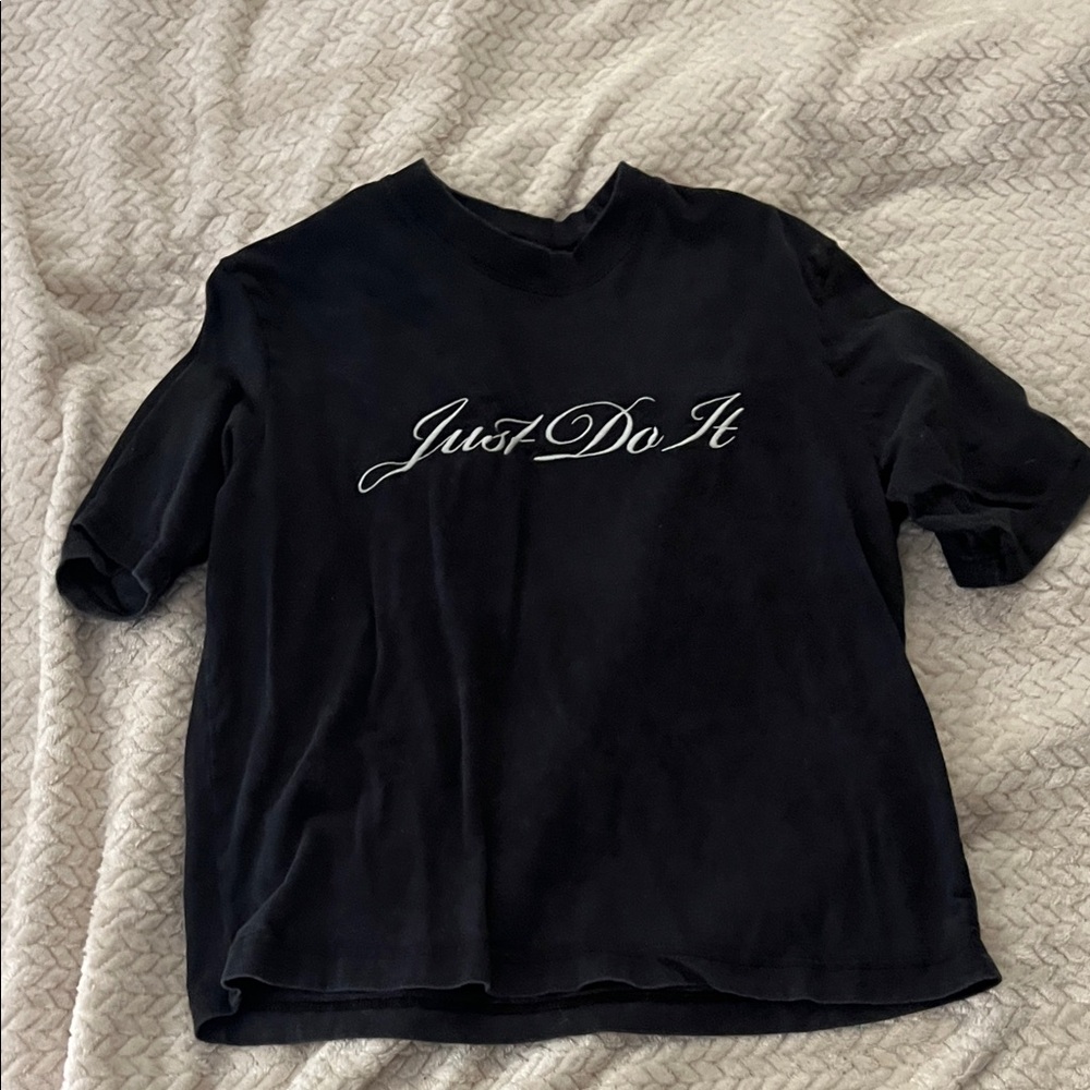 Nike Black Tee with 'Just Do It' Script